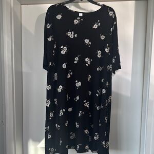 Old Navy Black Floral Midi Dress